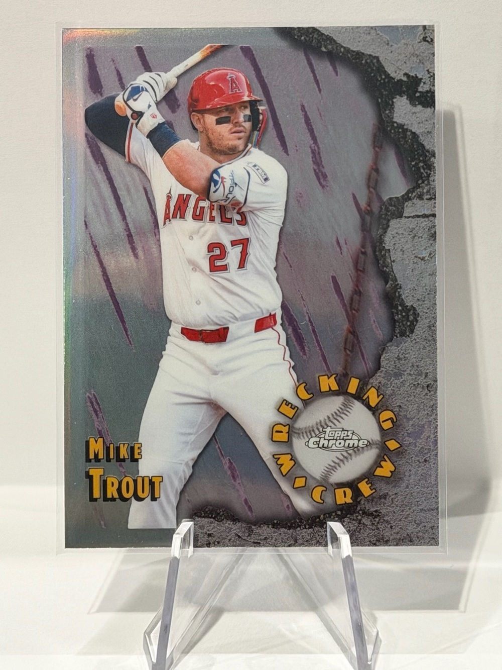 Topps 26 MLB Chrome Mike Trout Wrecking Crew Card